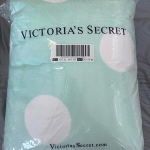 Victoria's Secret Mint Green Polka Dot Sherpa Blanket
